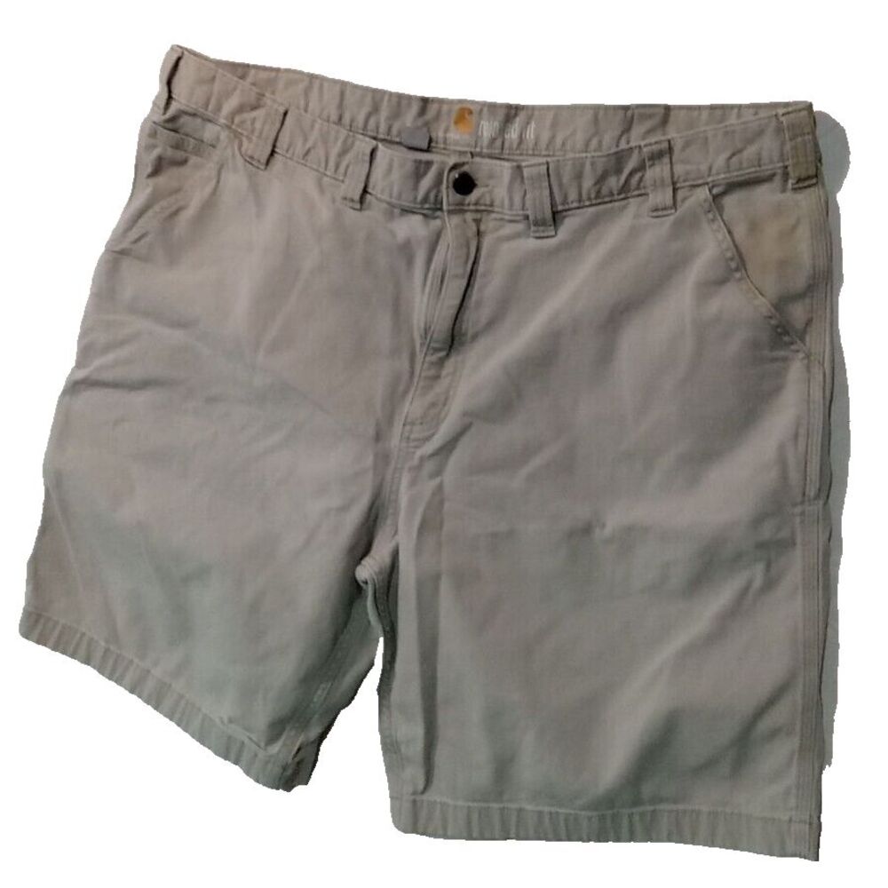Carhartt Shorts Mens 46 Khaki Carpenter Workwear Relaxed Fit